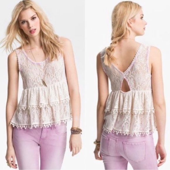 Free People Tops - Free People Daydream Boho LaceTank Crochet